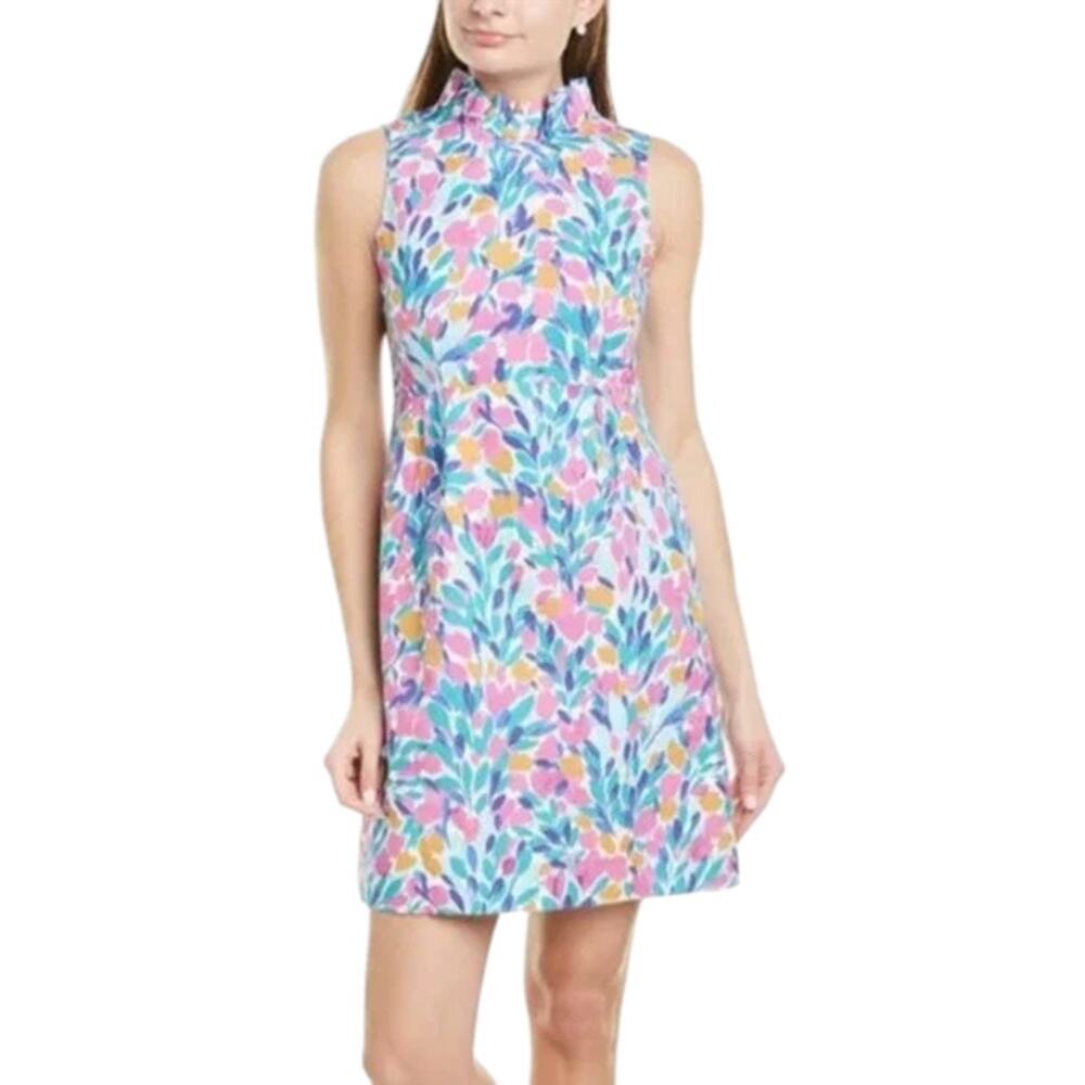 Tyler Boe Erica Linen Cotton Blend High Neck Sleeveless Tulip Dress Size 4